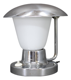 Art Deco Chrome and Opal Glass Table Lamp from Napako, Former Czechoslovakia, 1930s