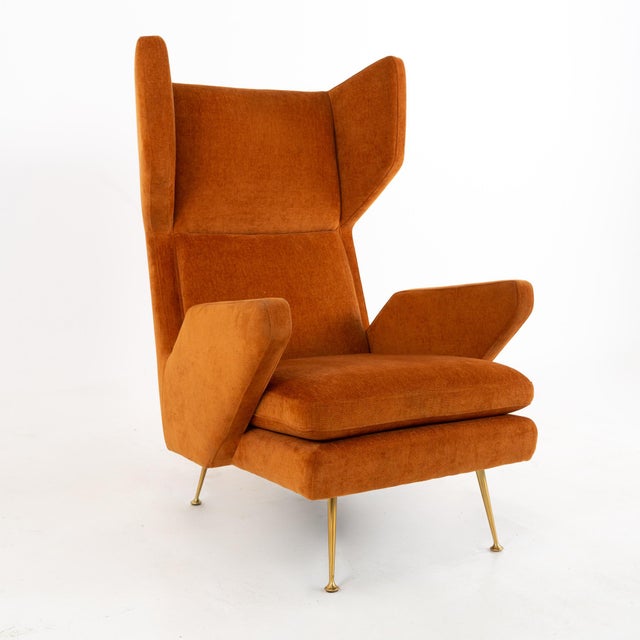 Gio Ponti Style Mid Century Orange Lounge Chair Chairish
