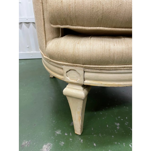 Wood Mid 20th Century Hollywood Regency High Back Chair For Sale - Image 7 of 13