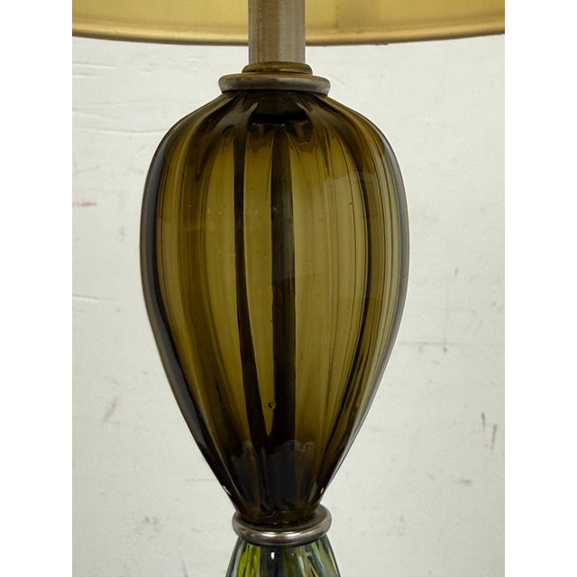 Glass Vintage Art Glass Table Lamp For Sale - Image 7 of 12