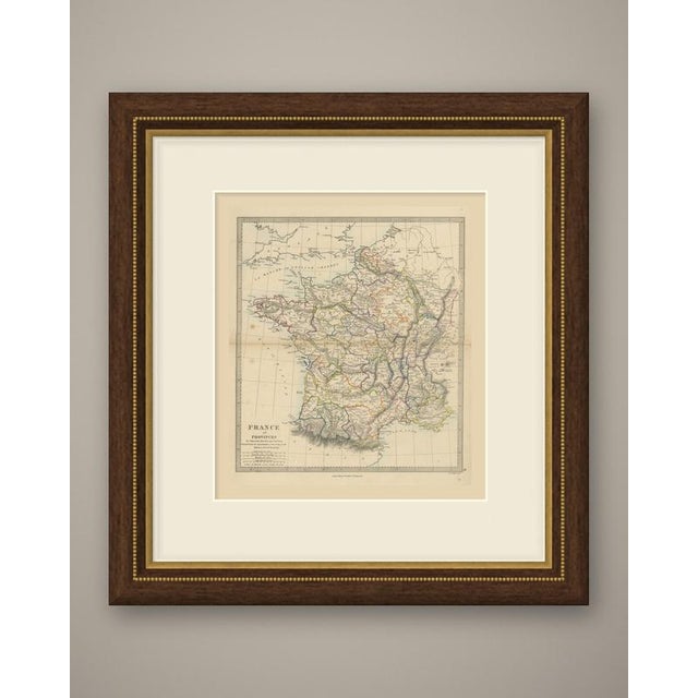 This is an original antique map of france, a steel engraving colored by hand, titled "france in provinces". It shows the...