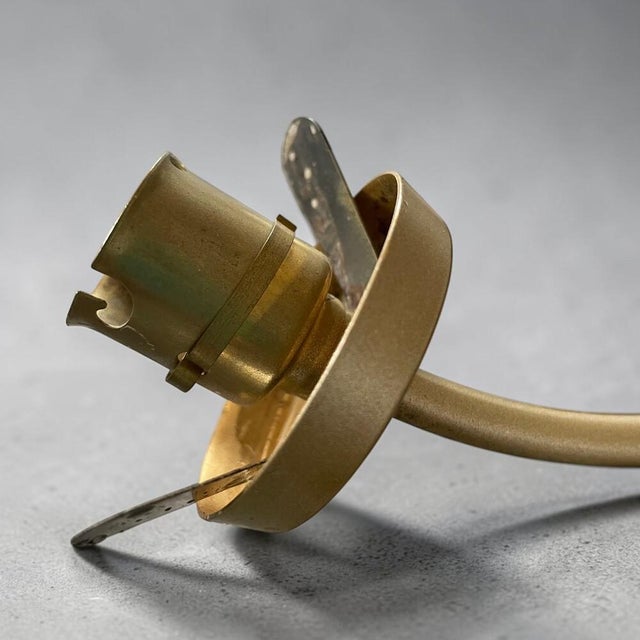 Mid-Century Modern Brass and Textured Glass Double Wall Sconce, 1950s For Sale - Image 11 of 14