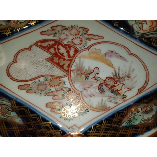 Mid 19th Century Antique Unique Hexagonal Imari Porcelain Dish 7" Mint! For Sale - Image 5 of 7