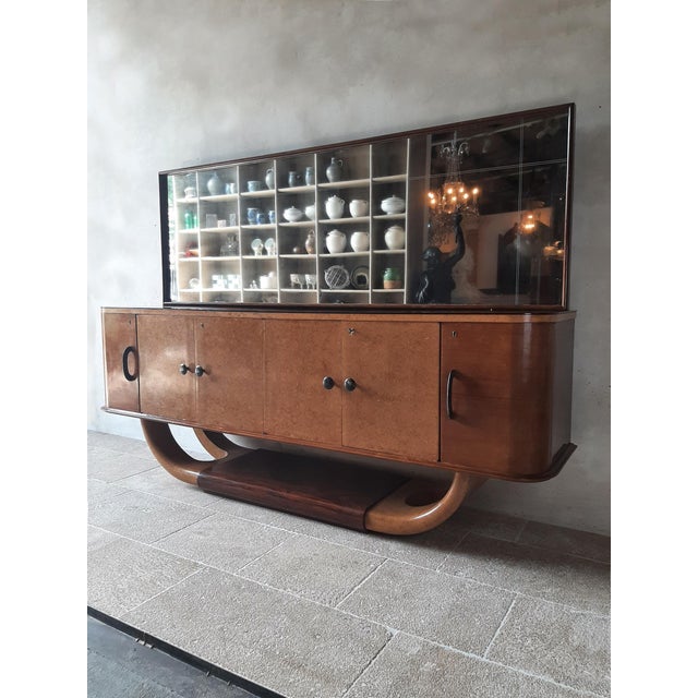 Mid-Century Italian Sideboard with Mirror attributed to Osvaldo Borsani, 1940s For Sale - Image 17 of 18