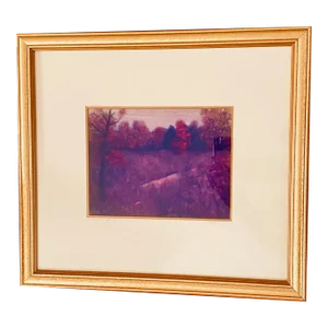 2000s "Autumn Retreat" 16/150 Connecticut Landscape, Signed Print by Joseph Greico, Framed Behind Glass