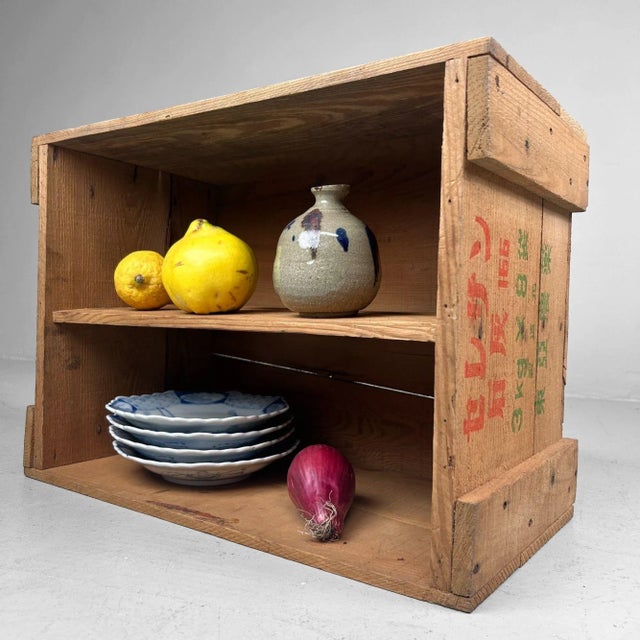 Vintage Japanese Wooden Crate, 1950s For Sale - Image 12 of 13
