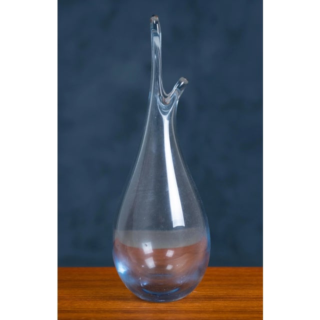 Mid-Century Modern Mid-Century Danish Blue Vase by Per Lütken for Holmegaard For Sale - Image 3 of 7