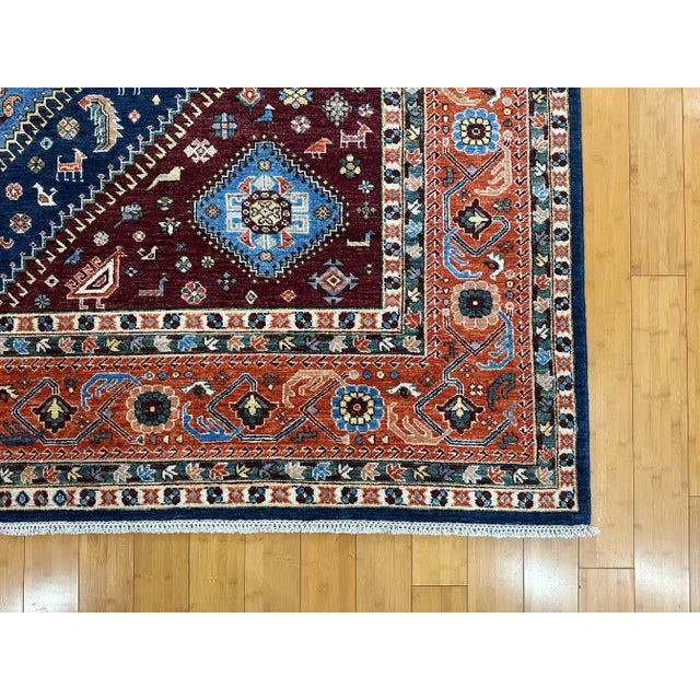 1990s Large Qashqai Tribal Rug - 9′1″ × 12′7″ For Sale - Image 11 of 11