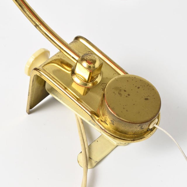 1960s Mid-Century Brass Clamp Lamp, 1950s For Sale - Image 5 of 9