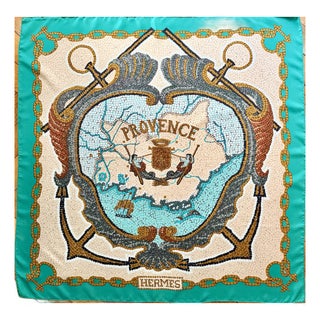 1990s Hermès La Provence 1991 Silk Scarf Designed by Grygkar Hugo For Sale