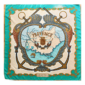 1990s Hermès La Provence 1991 Silk Scarf Designed by Grygkar Hugo