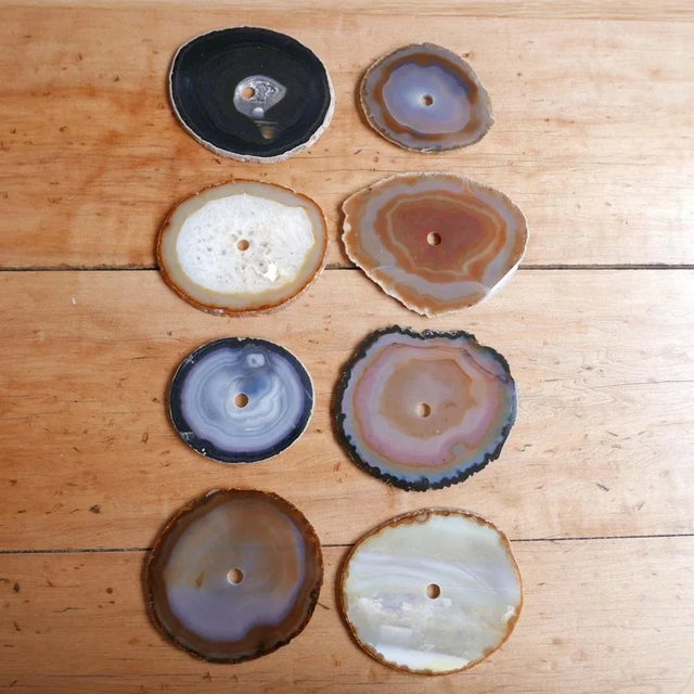 Mid-Century French Stone Coasters, Set of 8 For Sale - Image 5 of 9