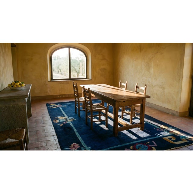 Blue Antique Chinese Art Deco Rug For Sale - Image 8 of 9