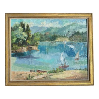 V. Sheriff Exceptional Original Vintage Sailing Oil Painting For Sale