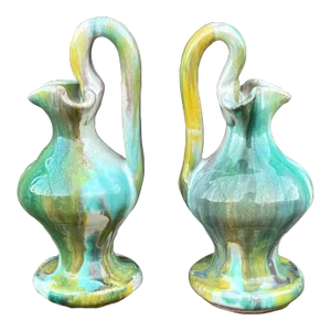 Vintage Mid-Century Modern Bud Vases Made at Williamsburg Handmade Pottery - a Pair