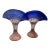 Vintage Czech Kralik Fan Vases *Set of 2* [Pink & Cobalt Blue] For Sale
