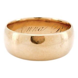 Late 20th Century Victorian Gold Band, Size 6.5 For Sale
