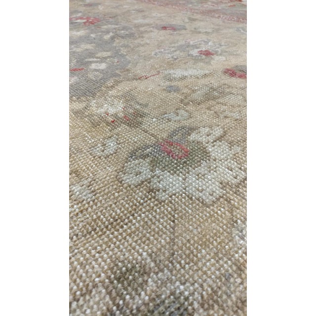 Vintage Oushak Carpet, Handmade Oriental Rug, Pale Caramel, Coral Taupe, Gray For Sale - Image 10 of 18