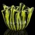 Glass Vintage Venini Murano Signed Bianconi Black Yellow Filigrana Ribbons Italian Art Glass Decorative Fazzoletto Vase For Sale - Image 7 of 7
