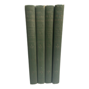 Vintage Decorative Green Gold Childrens Books - Set of 4