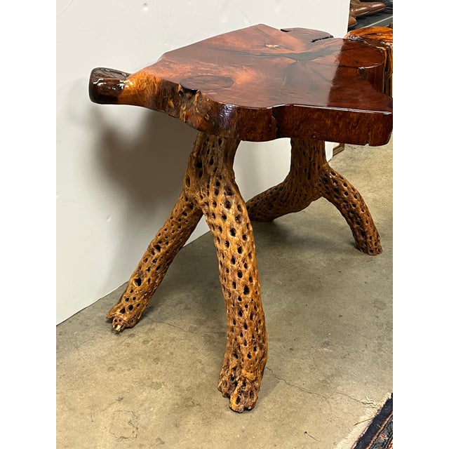 1970s Vintage Turtle Redwood Burl Coffee Table For Sale - Image 5 of 7