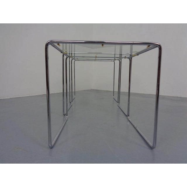 Silver Glass & Chrome Nesting Tables, 1960s, Set of 3 For Sale - Image 8 of 18