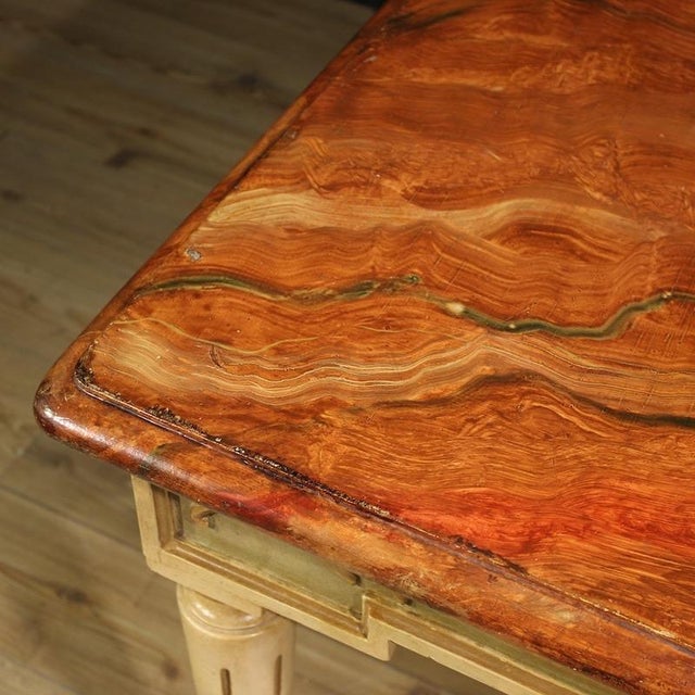 20th Century Louis XVI Lacquered and Painted Table, 1950s For Sale - Image 4 of 12