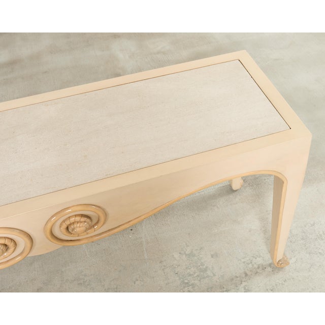 Sally Sirkin J. Robert Scott Travertine Snail Console Table For Sale - Image 15 of 18