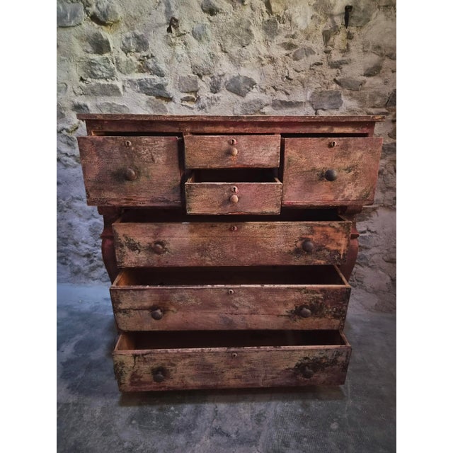 Antique French PaintedPoplar and Pine Shop Chest of Drawers, 1850s For Sale - Image 14 of 18