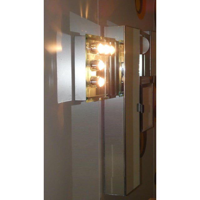 1970s Mirrored Cabinets with Matching Wall Lights, 1970s, Set of 4 For Sale - Image 5 of 18