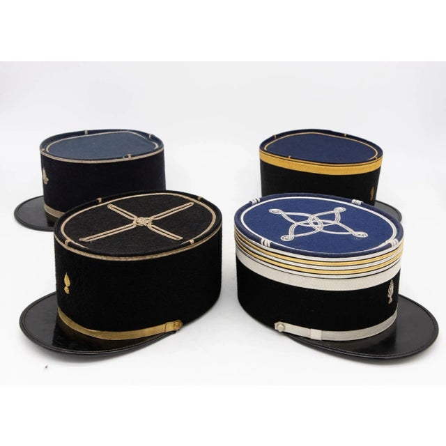 Vintage French Military Academy Officers Hat, Mid Century For Sale - Image 9 of 10