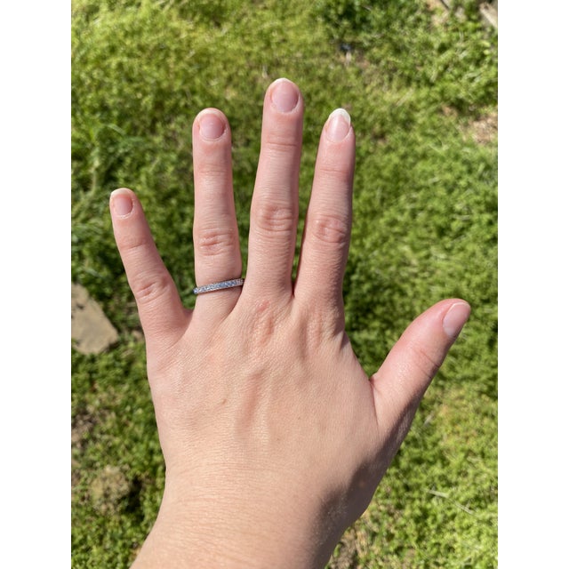 Vintage .68ctw Diamond Eternity Band Ring, 18k White Gold, Ring Size 6.25 For Sale In Greensboro - Image 6 of 6