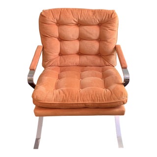 Mid Century Modern Chrome Lounge Chair For Sale