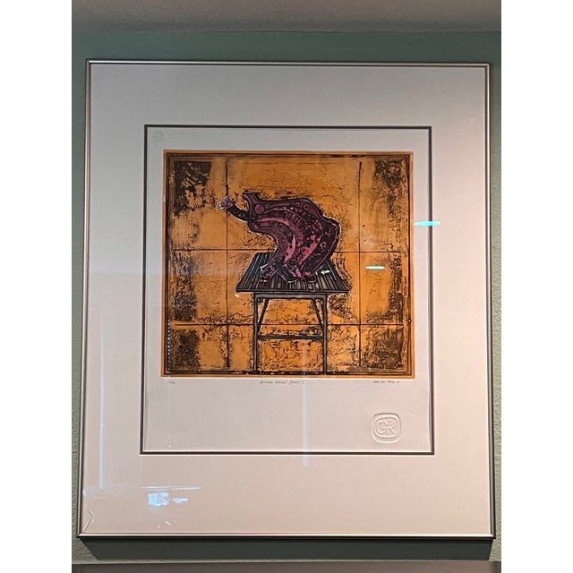 Enhance your collection with this striking limited-edition framed art print titled "African Helmet Form I" by listed South...