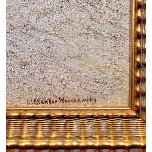 Textile Alexander Warshawsky-1930s Audierno Beach Scene North of France-Oil Painting For Sale - Image 7 of 9