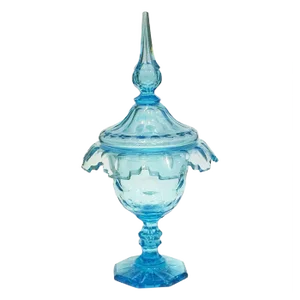 Dutch Azure Cut Crystal Ginger Dish, 19th Century