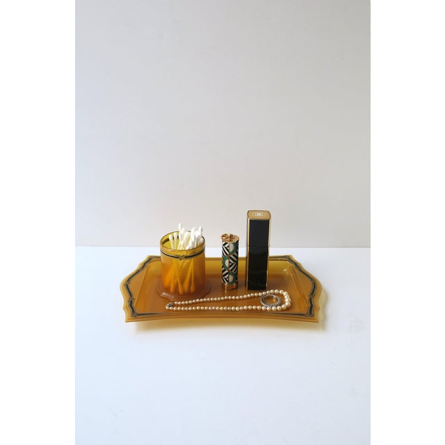 Plastic Art Deco Tray and Cup Vanity Set, Circa Early 20th Century For Sale - Image 7 of 9