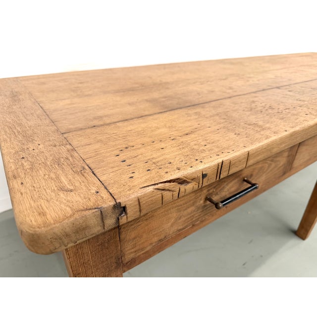 Large Farmhouse Table with Oak Top and Spindle Legs, 1950s For Sale - Image 15 of 18