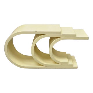 Vintage Modern Triple "C" Bone Lacquer Sculptural Springer Style Console Table For Sale