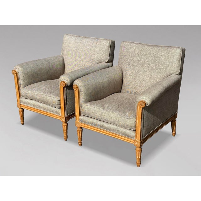 Antique French Louis XVI Lounge Chairs, 1880, Set of 2 For Sale - Image 12 of 12