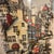 1970s Mid-Century Modern Hand-Tinted Lithograph of Old Quebec by Nikola-Château Frontenac View 22x 14 Original Oak Frame For Sale In Tampa - Image 6 of 12