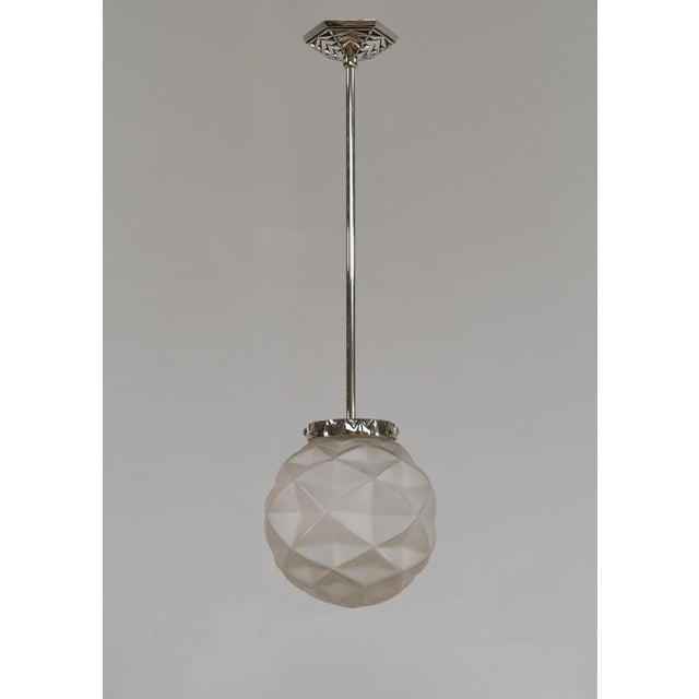 David Gueron Degue French Art Deco Pendant Light by Degue - 1930 France For Sale - Image 4 of 12
