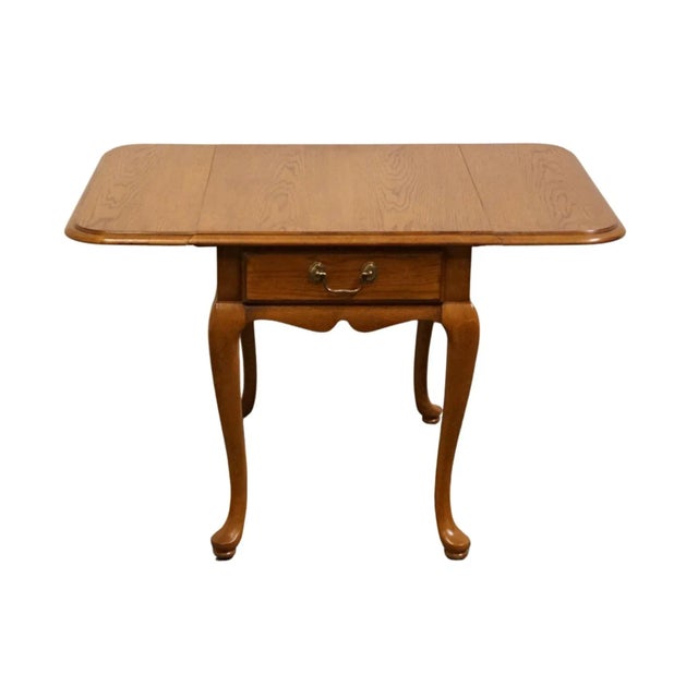 Thomasville Furniture New American Oak Collection Early American Country Style 37" Drop Leaf Accent End Table 24531-215 For Sale - Image 12 of 12