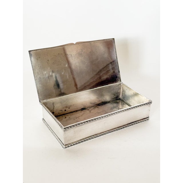 Late 20th Century Vintage Silver Plate Large Keepsake Jewelry Box, by Benedict Proctor For Sale - Image 5 of 10