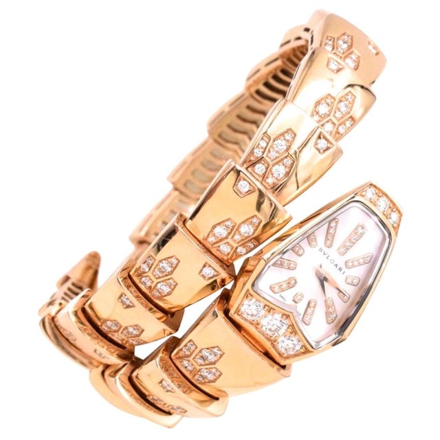 NEW Bvlgari Tubogas Serpenti Scaglie Ladies SPP26WGD1GD11T Watch With Box +paper. Rose gold 90 Gm Due to Bulgari’s very...