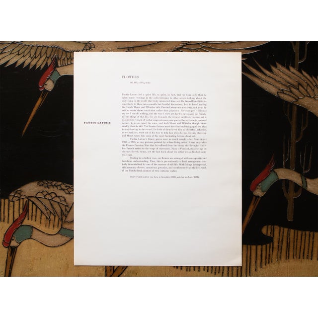 Paper 1950s After Henri Fantin-Latour "Flowers", First Edition Swiss Full-Color Print For Sale - Image 7 of 10