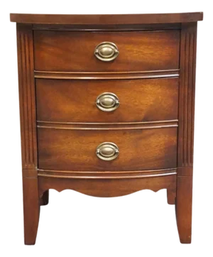 Dixie Furniture Solid Mahogany Traditional Duncan Phyfe Style 20" Two Drawer Nightstand 965