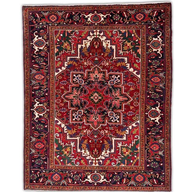 1960s Persian Heriz Area Rug 4’10” X 6’7″ For Sale - Image 10 of 10