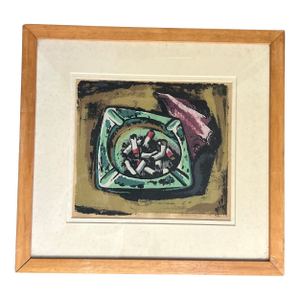 1950’s Original Mid Century Modern Wood Block Print