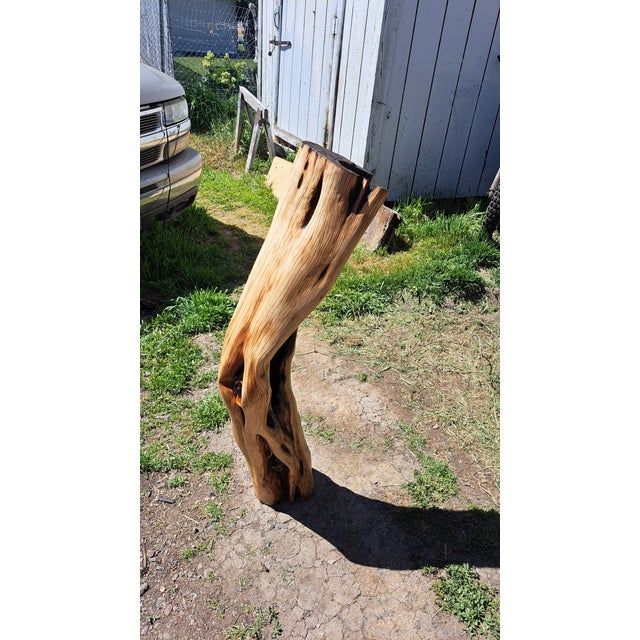 Wood Hand Carved Wood Pedestal For Sale - Image 7 of 12